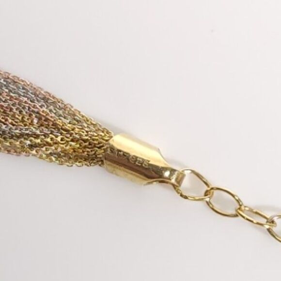 Necklace Multi Strands of Rose Gold, Yellow Gold & Sterling Silver - Picture 8 of 8